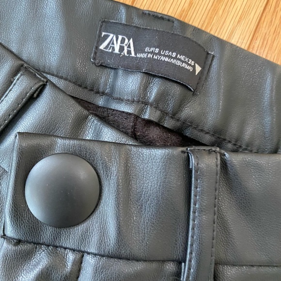 Zara black faux leather pants size Small - Picture 2 of 6
